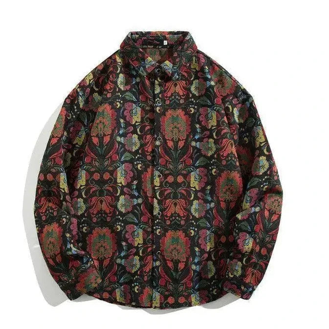 Cuban Vintage Men Loose-fit Shirt Jacket