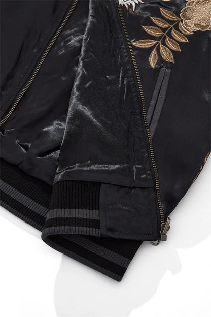 Dragon Tiger Embroidery Bomber Jacket - Men's