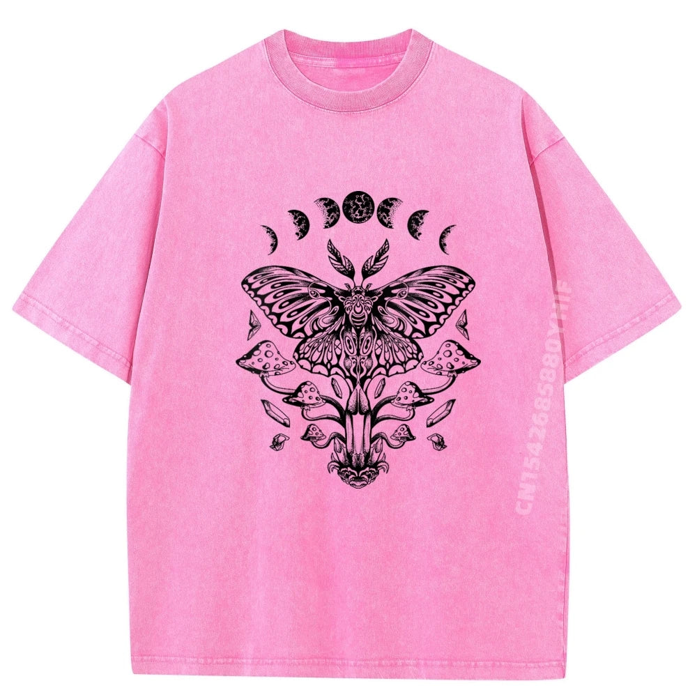 Mushroom Insect Occult Luna Gothic T-Shirt for Unisex