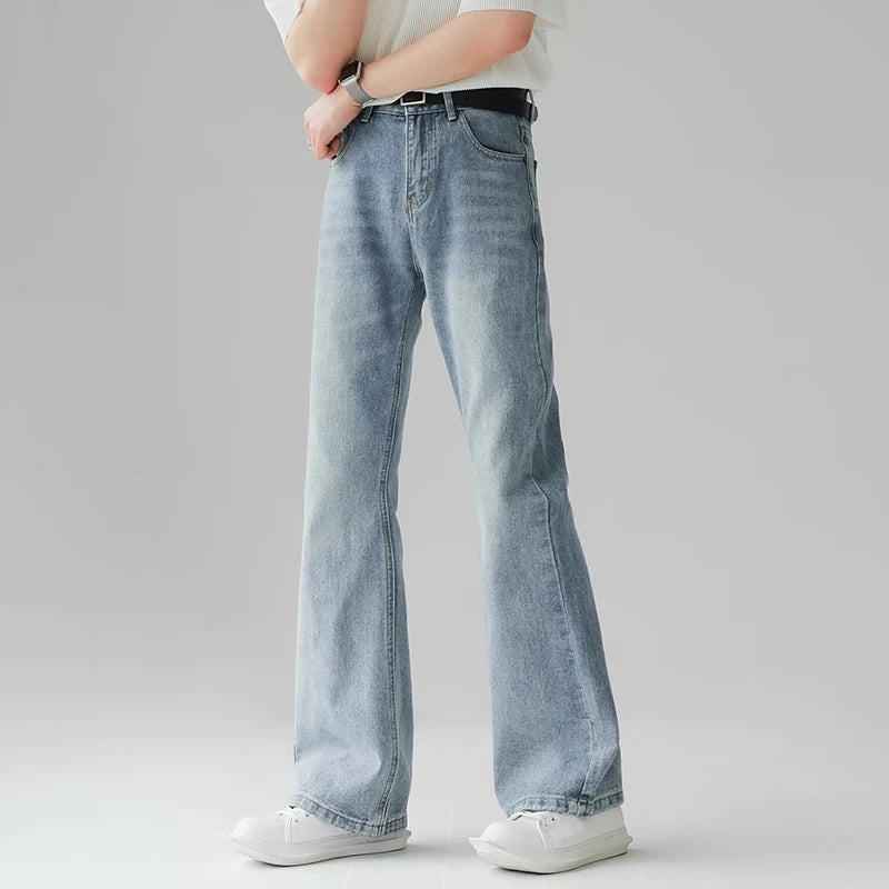 Casual Bell Bottom Denim Pants