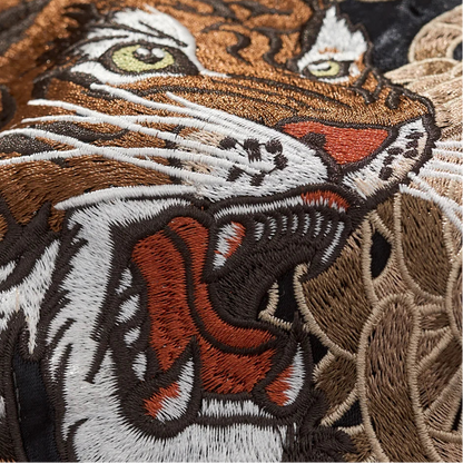 Dragon Tiger Embroidery Bomber Jacket - Men's