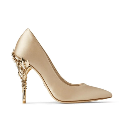 Leaves Metal Heel Pumps For Women