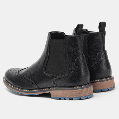Classic Red Wine Chelsea Boots For Men