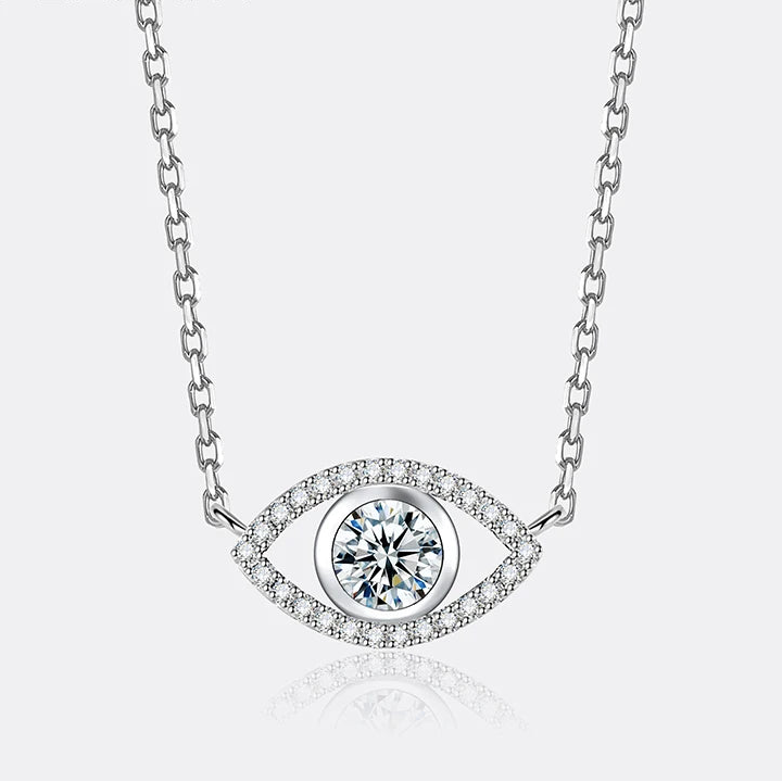 Silver eye Pendant Laboratory Diamond