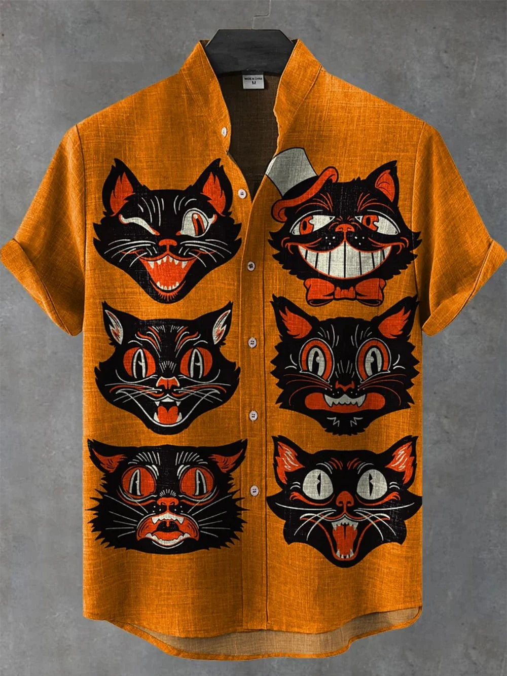 Retro art printed button up shirt for Men