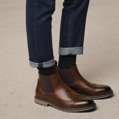 Classic Red Wine Chelsea Boots For Men