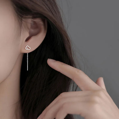 Rose Gold Color Zircon Crystal Threader Earing