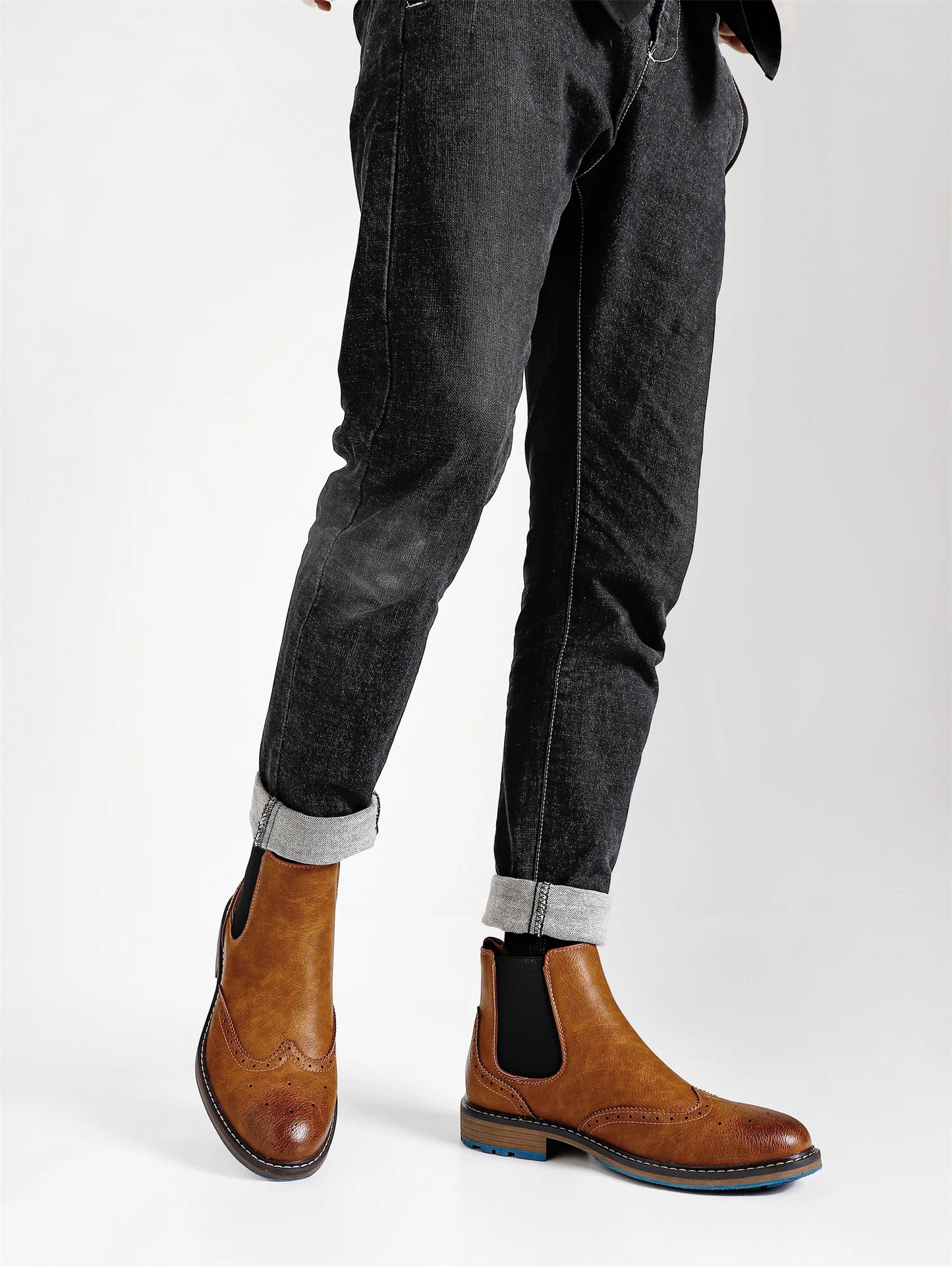 Classic Red Wine Chelsea Boots For Men