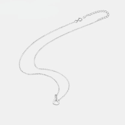 Silver Double Heart Design Necklace