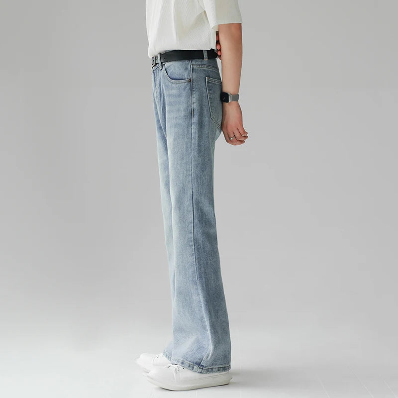 Casual Bell Bottom Denim Pants