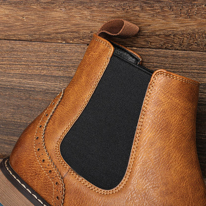 Classic Red Wine Chelsea Boots For Men