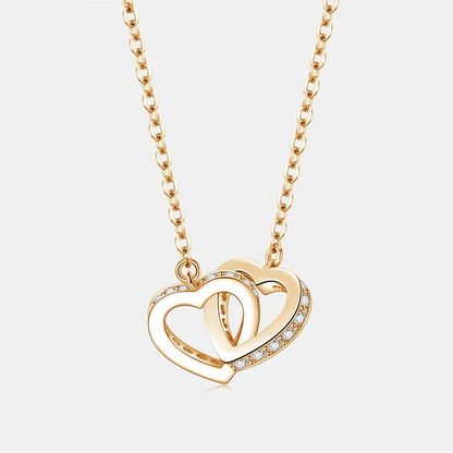 Silver Double Heart Design Necklace