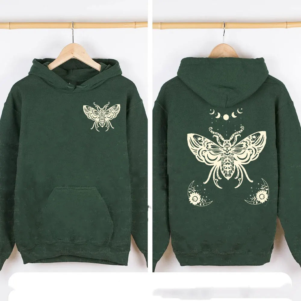 Lunar Moth Hoody Fairy core Hoodie for women