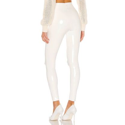 Shiny Leather Pants Slim