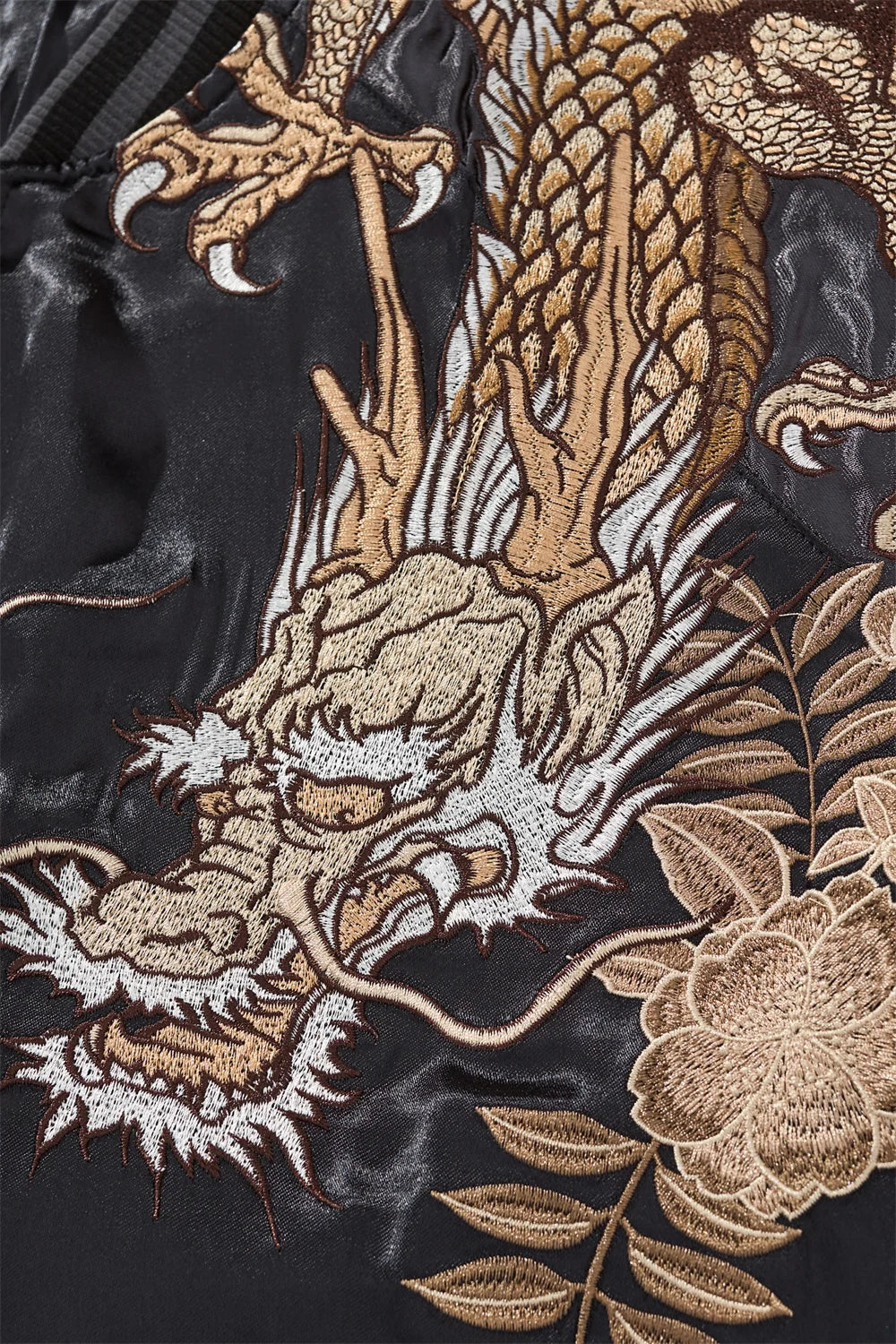 Dragon Tiger Embroidery Bomber Jacket - Men's