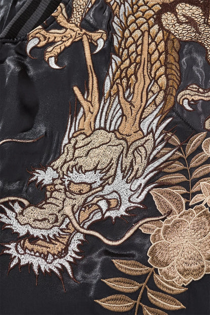 Dragon Tiger Embroidery Bomber Jacket - Men's