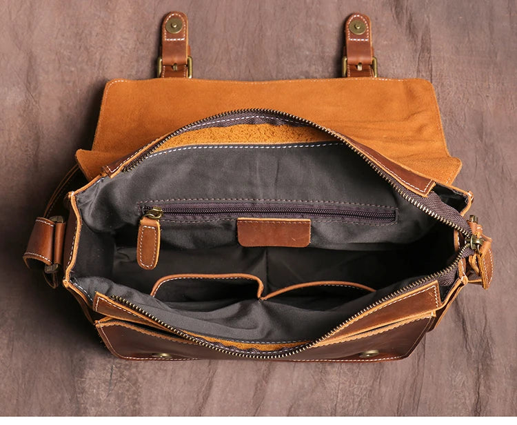 Retro Bag Crazy Horse Leather Bag Men's