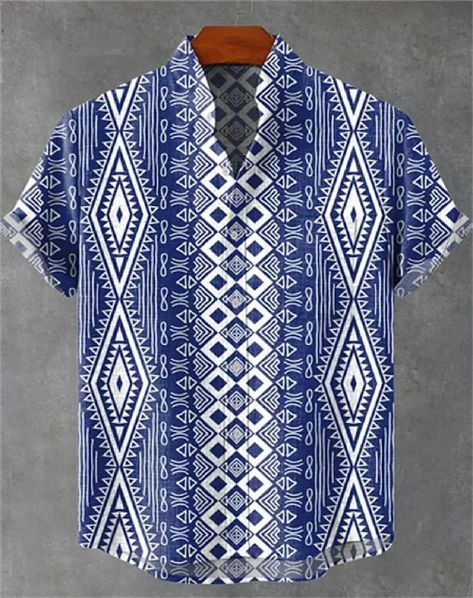 linen short-sleeved shirt