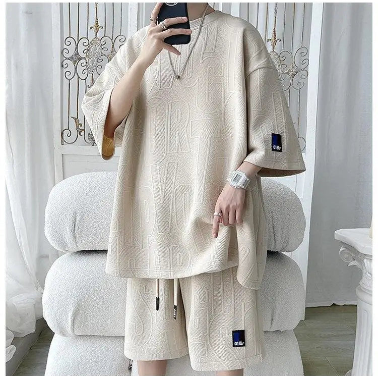 Men's Tracksuit Solid color tracksuit loose