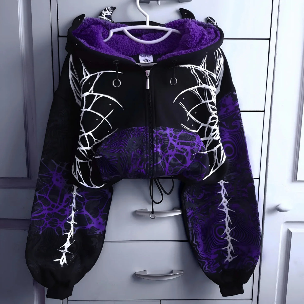 Devil Horn Short Hoodie for Women