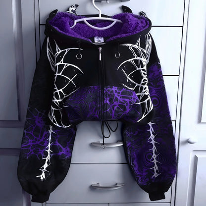 Devil Horn Short Hoodie for Women