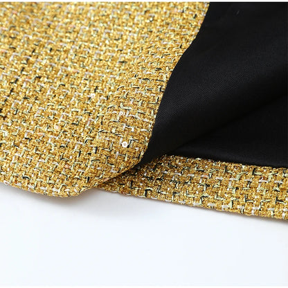 Capelet Shiny Tweed Shoulder Top