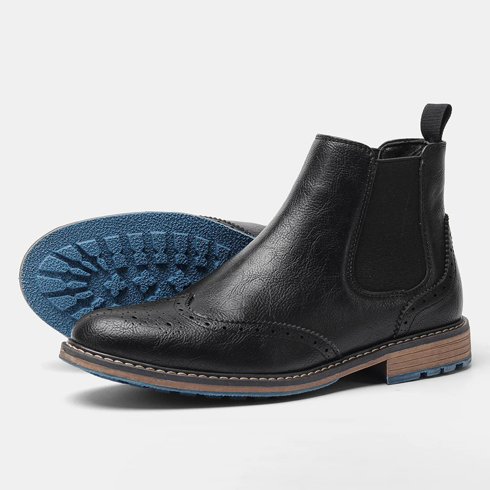 Classic Red Wine Chelsea Boots For Men