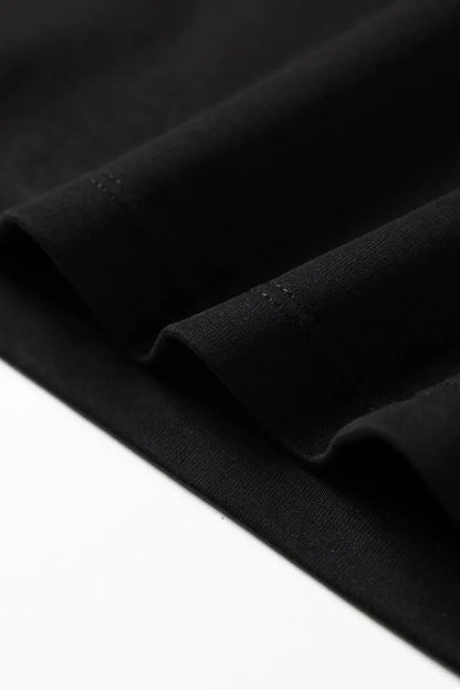 Black Cat Peeping Women Casual Round Neck T-shirt