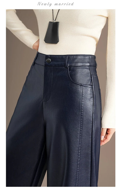 Warm Splice Leather Pants