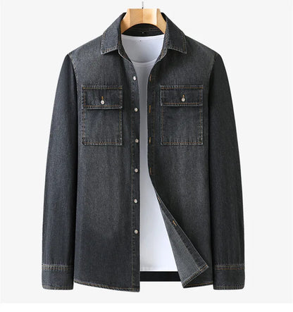 Denim Shirts Men Slim Fit