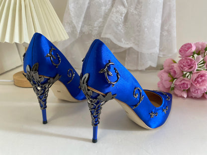 Leaves Metal Heel Pumps For Women