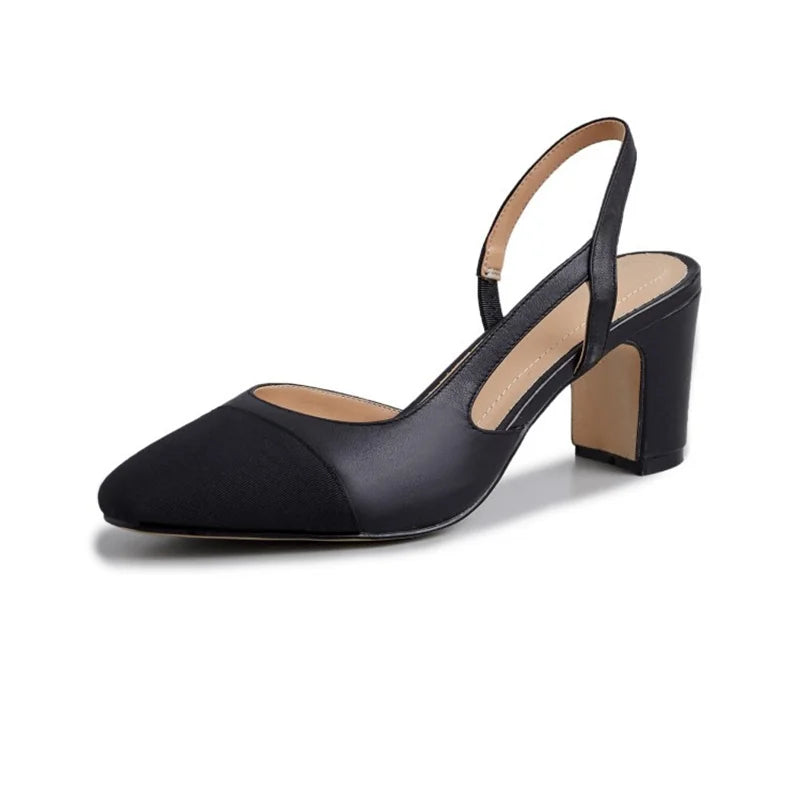 Summer Party Thick Genuine Leather Heel