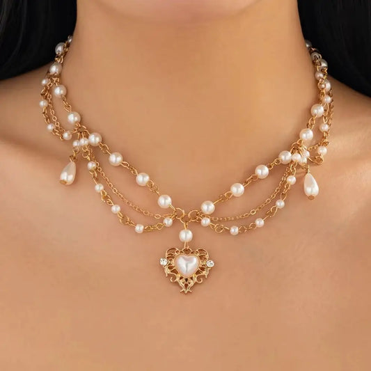 Imitation Pearl Choker Necklace for Women