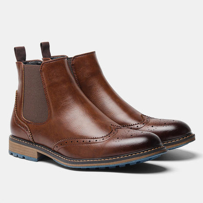 Classic Red Wine Chelsea Boots For Men