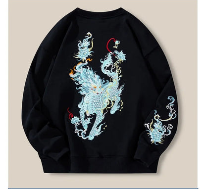 Dragon Embroidery Hoodies Unisex