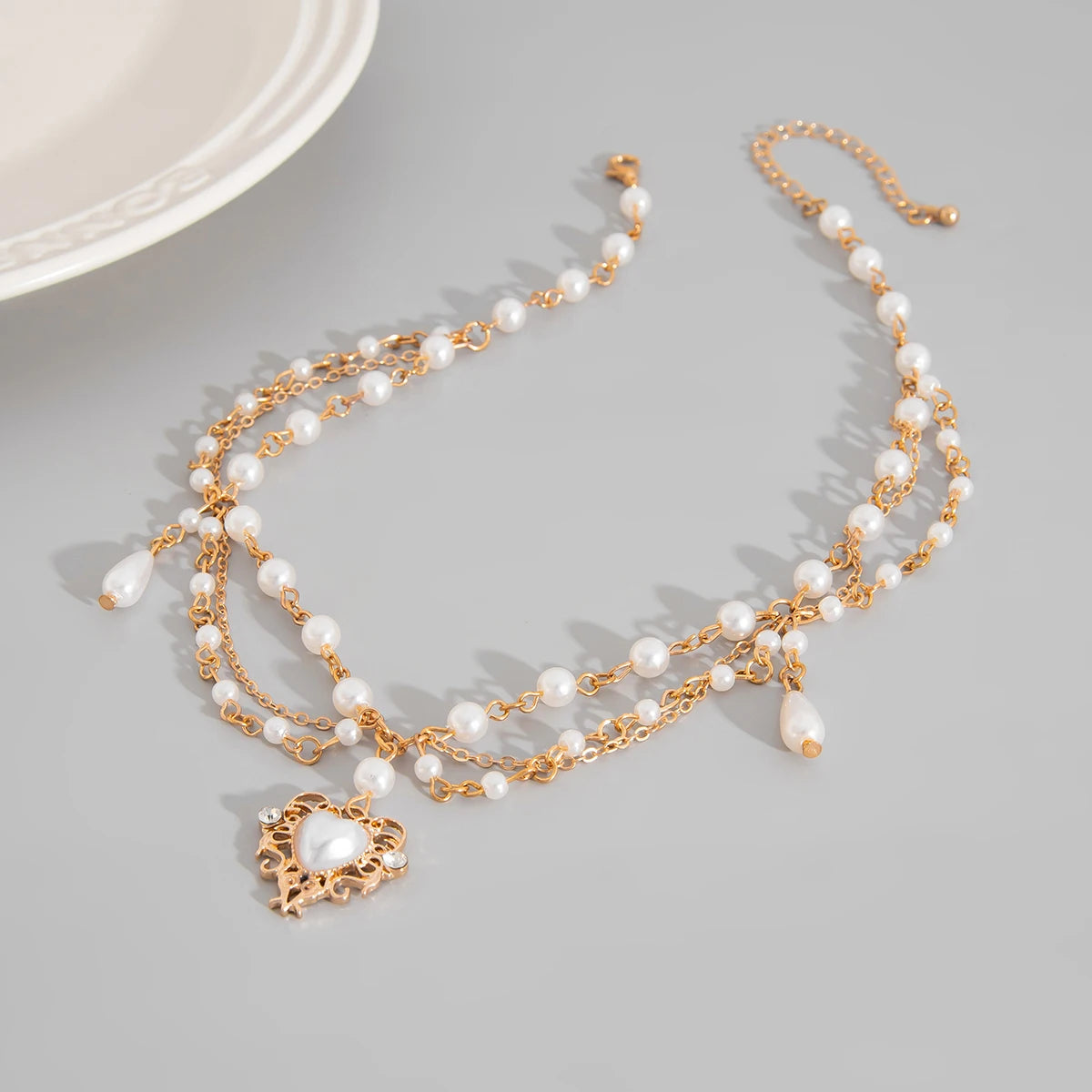 Imitation Pearl Choker Necklace for Women