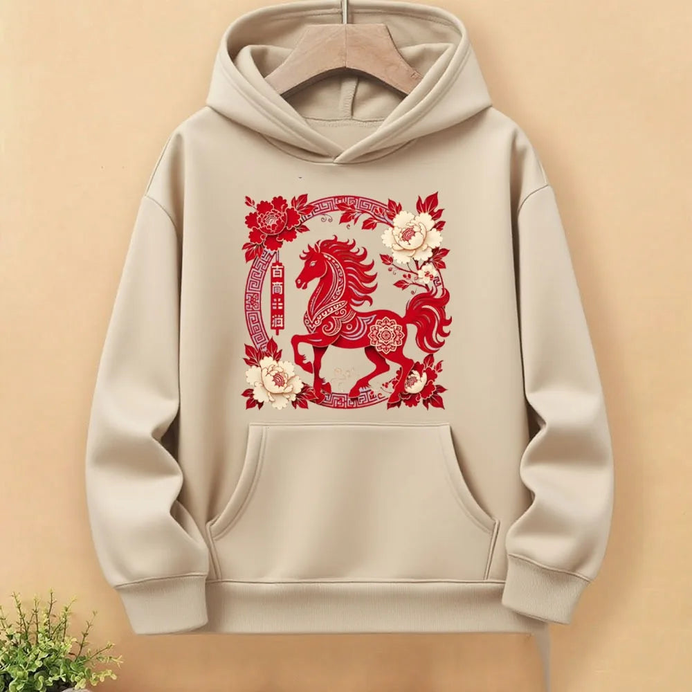 The Horse Lunar Zodiac Pullover Unisex Hoodie