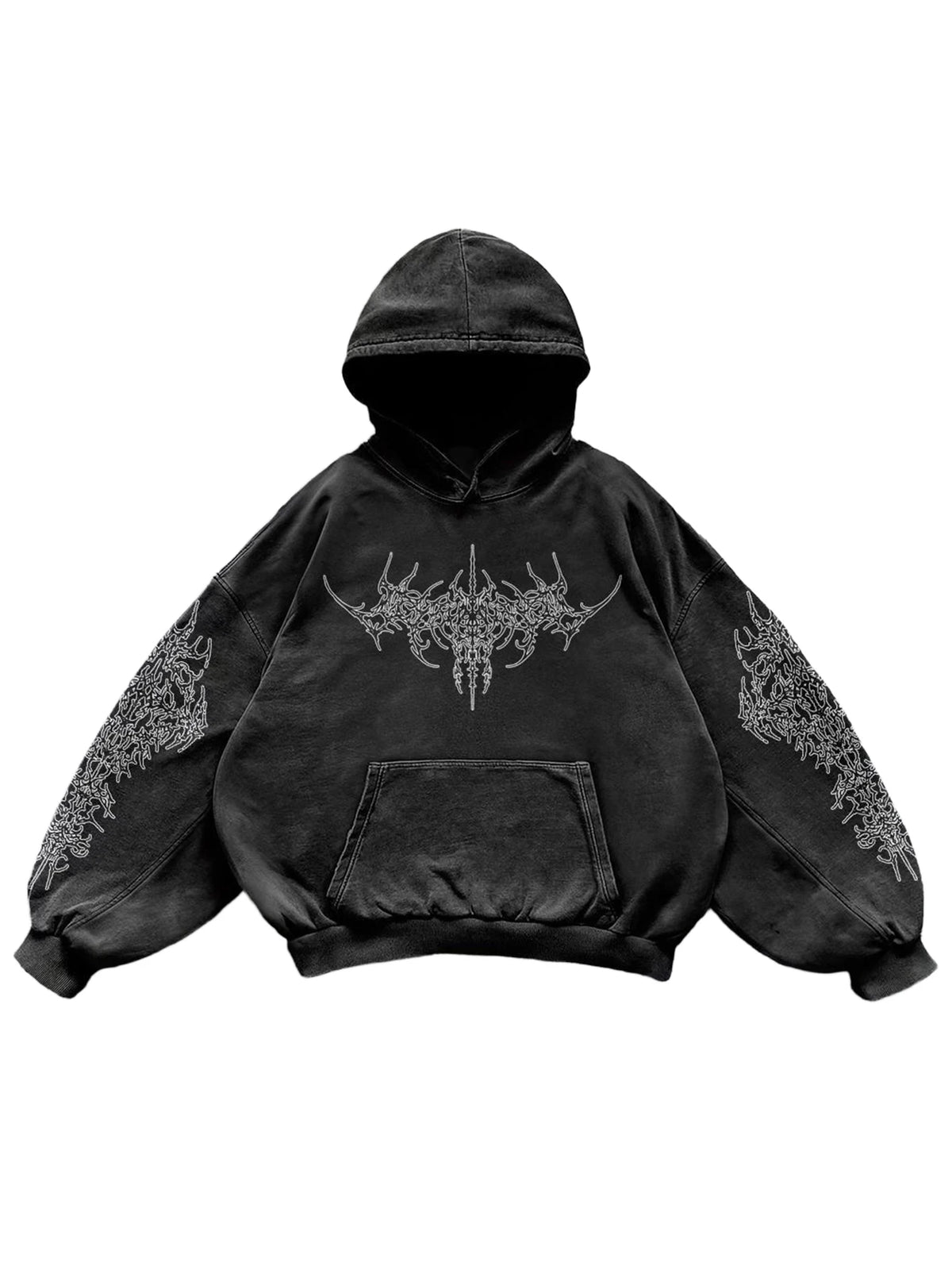 Dark Angel Print  Black Hoodie Oversize for men