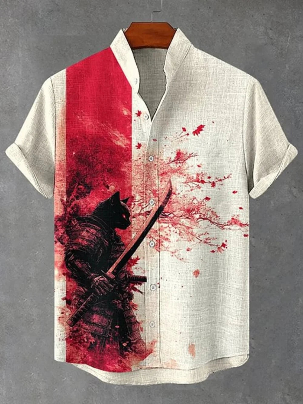 Retro art printed button up shirt for Men