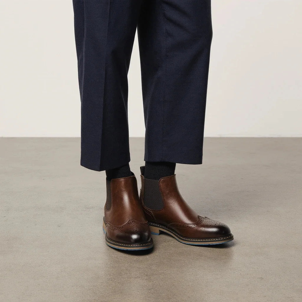 Classic Red Wine Chelsea Boots For Men