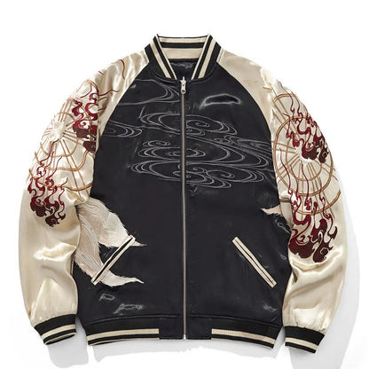Nine Tailed Fox and Flame Embroidered Jacket Unisex