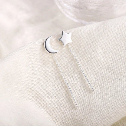 Rose Gold Color Zircon Crystal Threader Earing