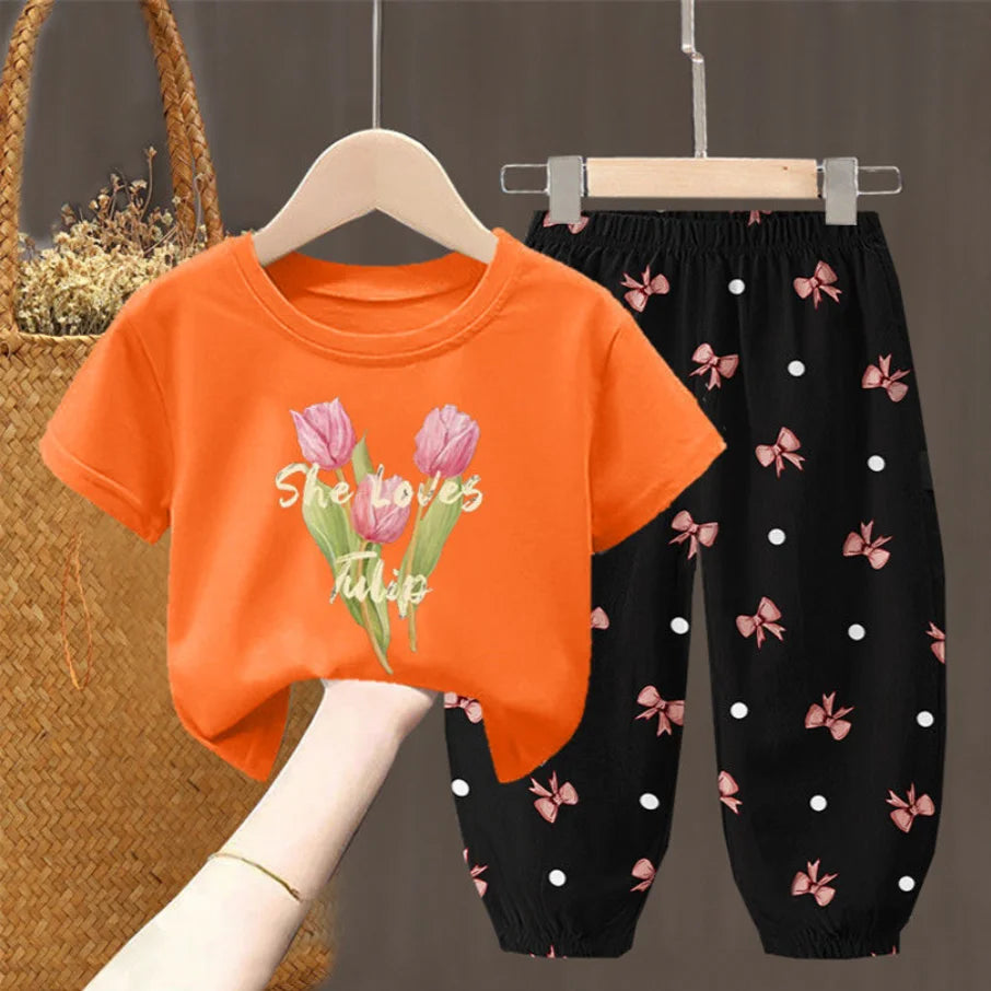 Toddler  T-shirt Top Pants 2Pcs Unisex
