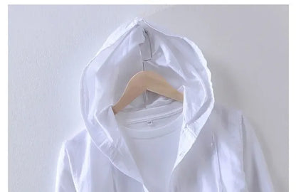 Casual Top Thin Hooded Striped Jacket