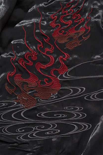 Nine Tailed Fox and Flame Embroidered Jacket Unisex