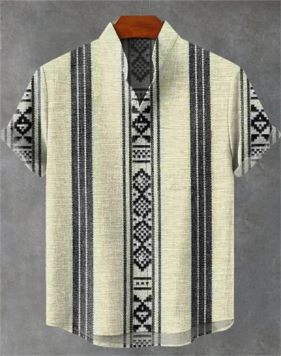 linen short-sleeved shirt