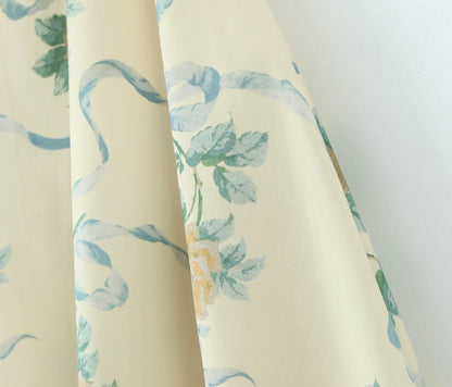 Floral Print Fishbone Waist Spaghetti Straps Dress