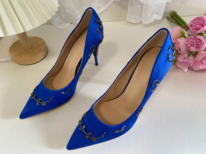 Leaves Metal Heel Pumps For Women