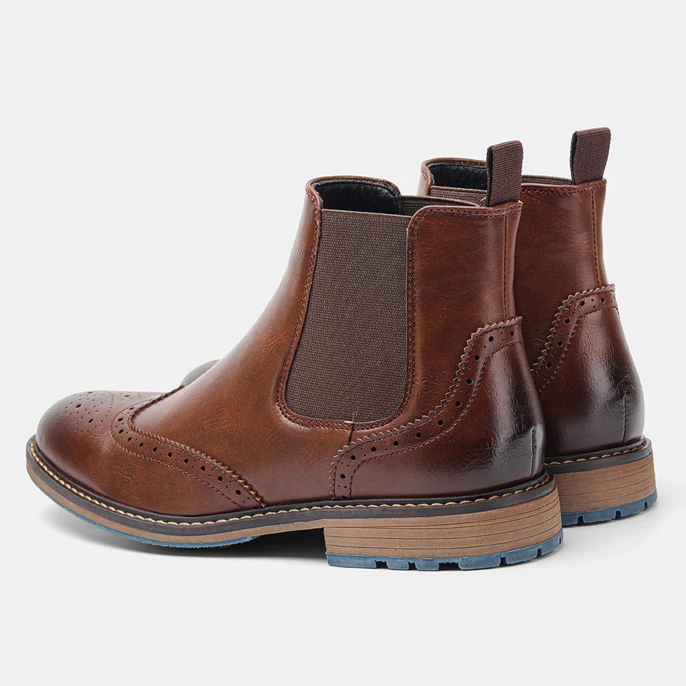 Classic Red Wine Chelsea Boots For Men