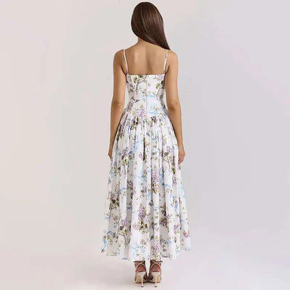 Floral Printed Sexy A-line Dress Women